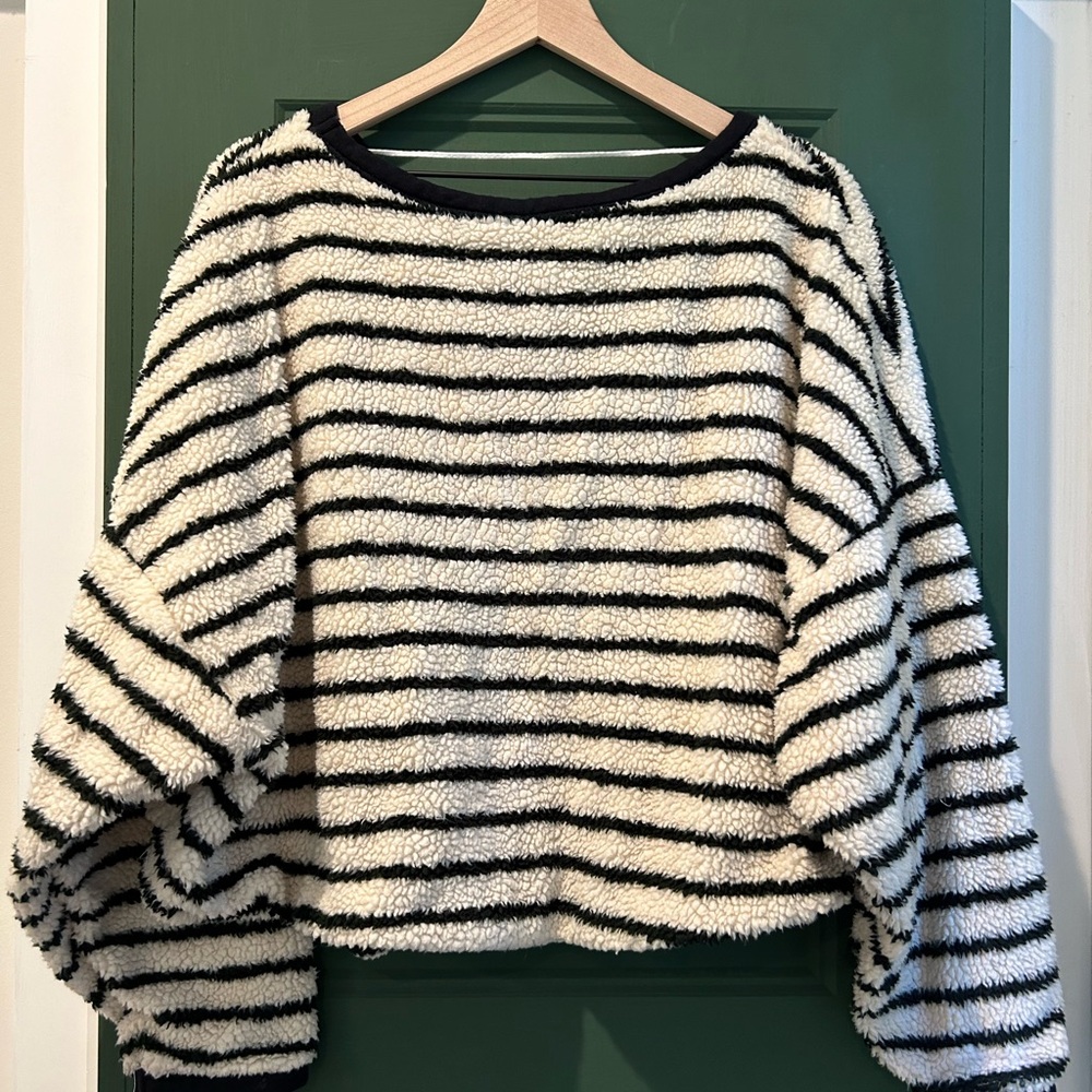 Free People Fuzzy Striped Sweater